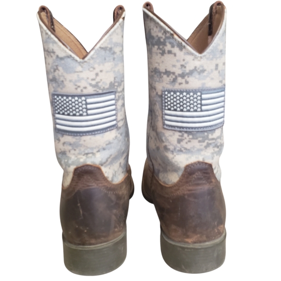 Ariat Men's Distressed Camo Sport Patriot Western Boots Broad Square Toe Size 6. - Picture 4 of 15